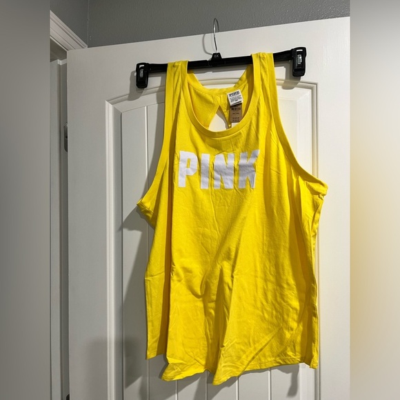 NEW NWT VS Victoria secret‎ PINK yellow tank w/ cut out XXL - Picture 1 of 4